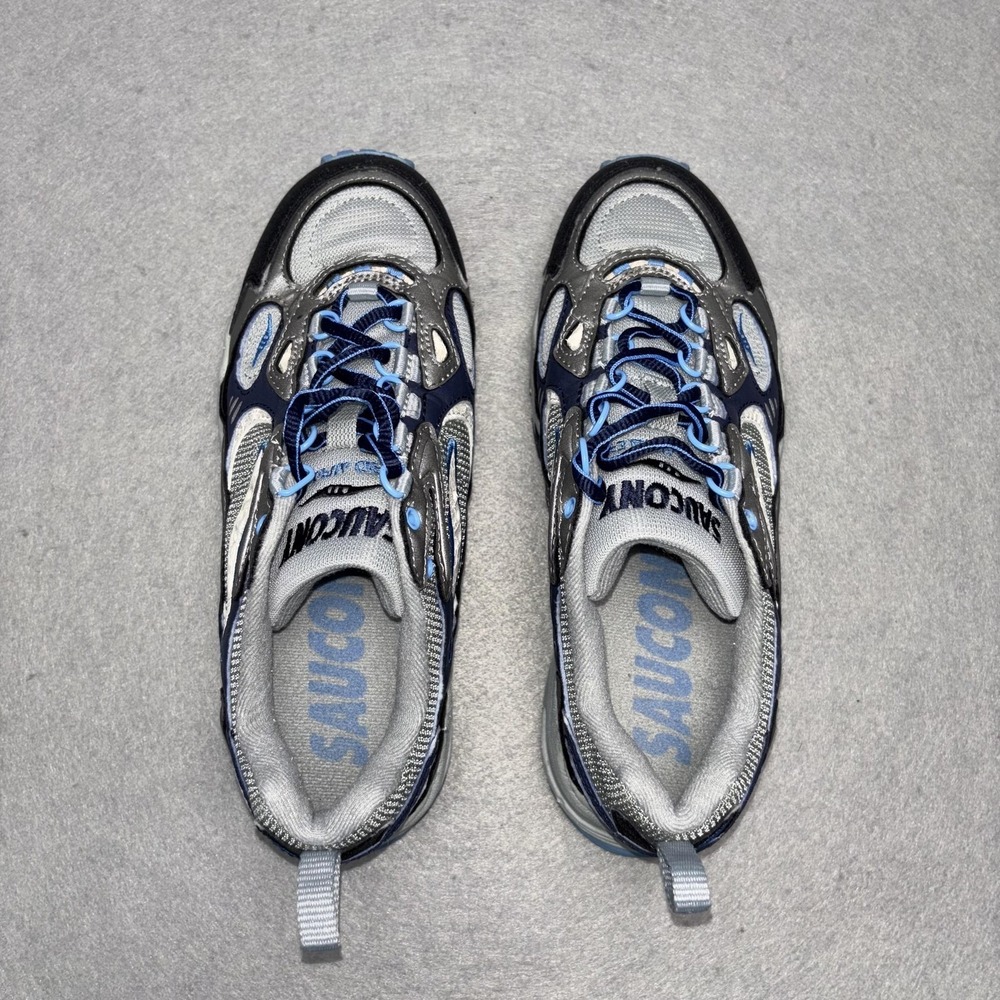Saucony Grid Trail Running Shoes Silver Navy Blue Womens 7 Style 1261-4 Sneaker - Picture 4 of 9